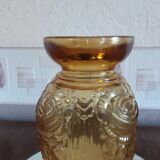 Art Deco vase amber glass