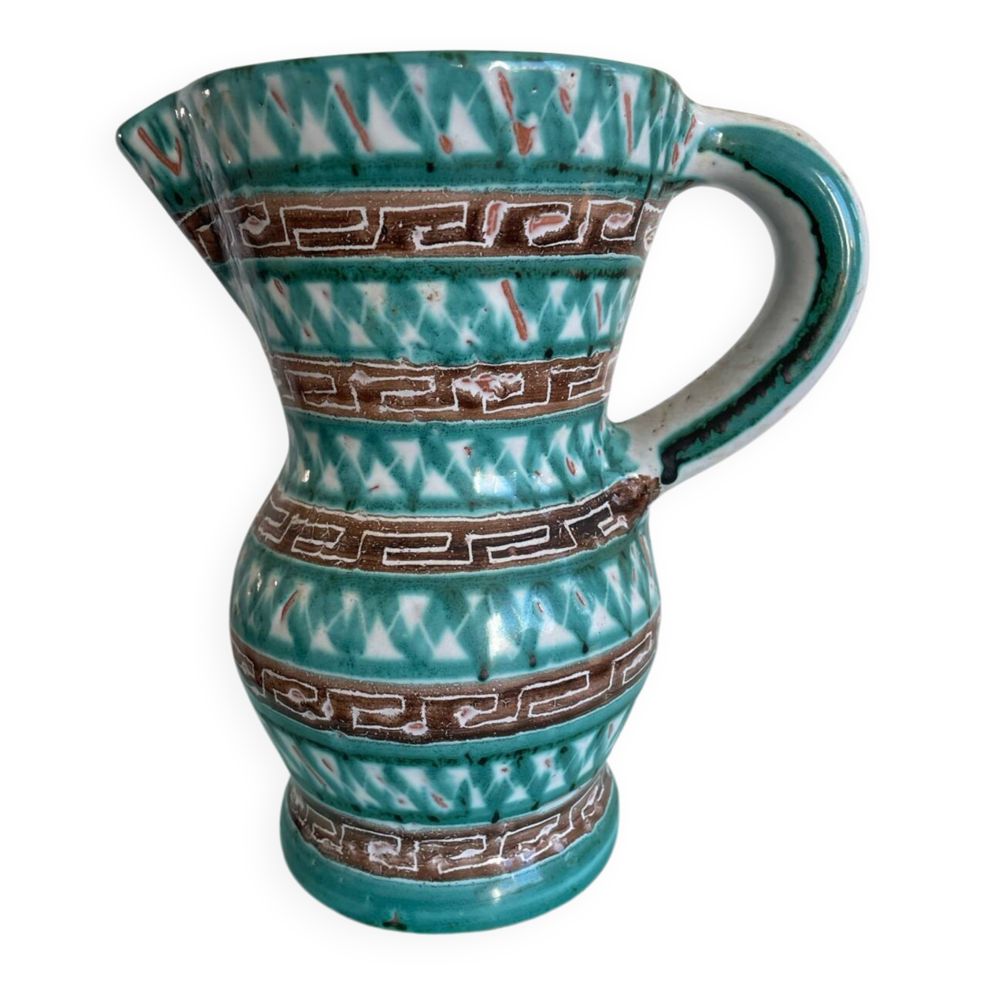 Ceramic pitcher signed Robert Picault – Scarified decoration – Vintage