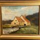 Painting signed Colette du Barry oil on canvas at the Charolais mill La Clayette