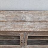 Glass sideboard in antique wood
