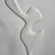 Biomorphic bisque sculpture, on turned wooden base, 37 cm