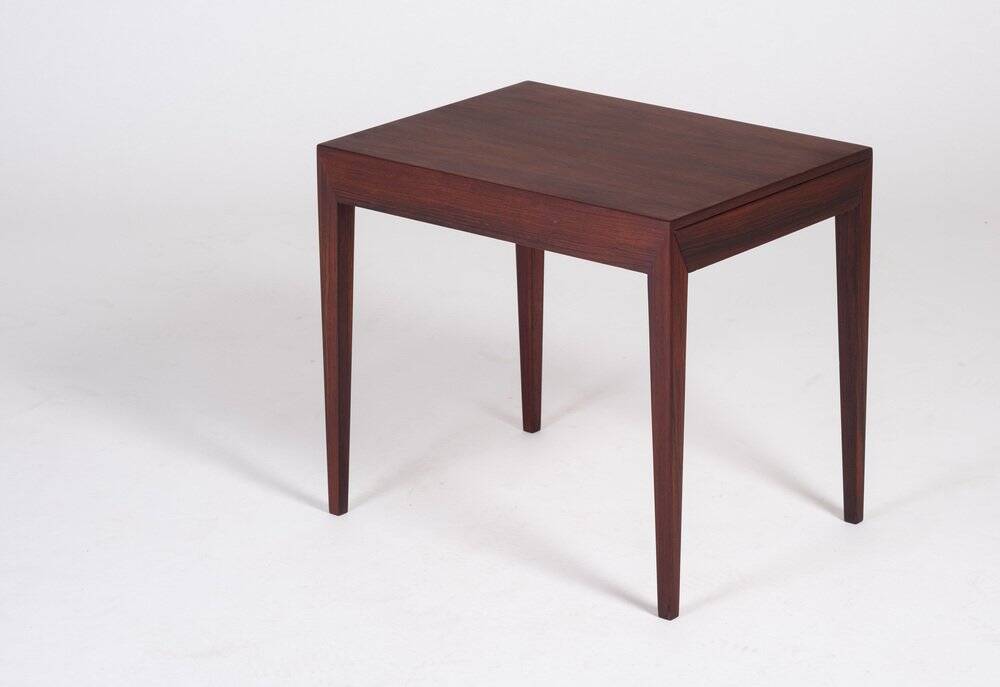 Side Table with Drawer in Rosewood by Severin Hansen for Haslev Møbelsnedkeri, 1950s