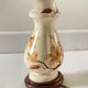 Lamp with vintage ceramic and velvet magnolias