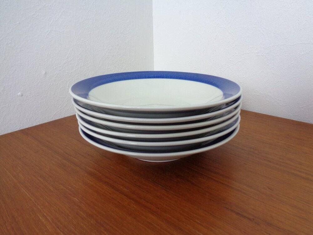 Swedish Stoneware Koka Soup Plates by Hertha Bengtson for Rörstrand, 1960s, Set of 6