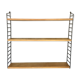 Modular wall shelf Nils Nisse Strinning wood and metal - 1960