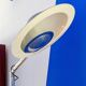 Vintage Italian Space Age Floor Lamp in Chromed Metal with "Flying Saucer" Shade