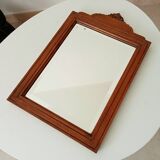 Art Deco beveled mirror in solid oak 50.5*33