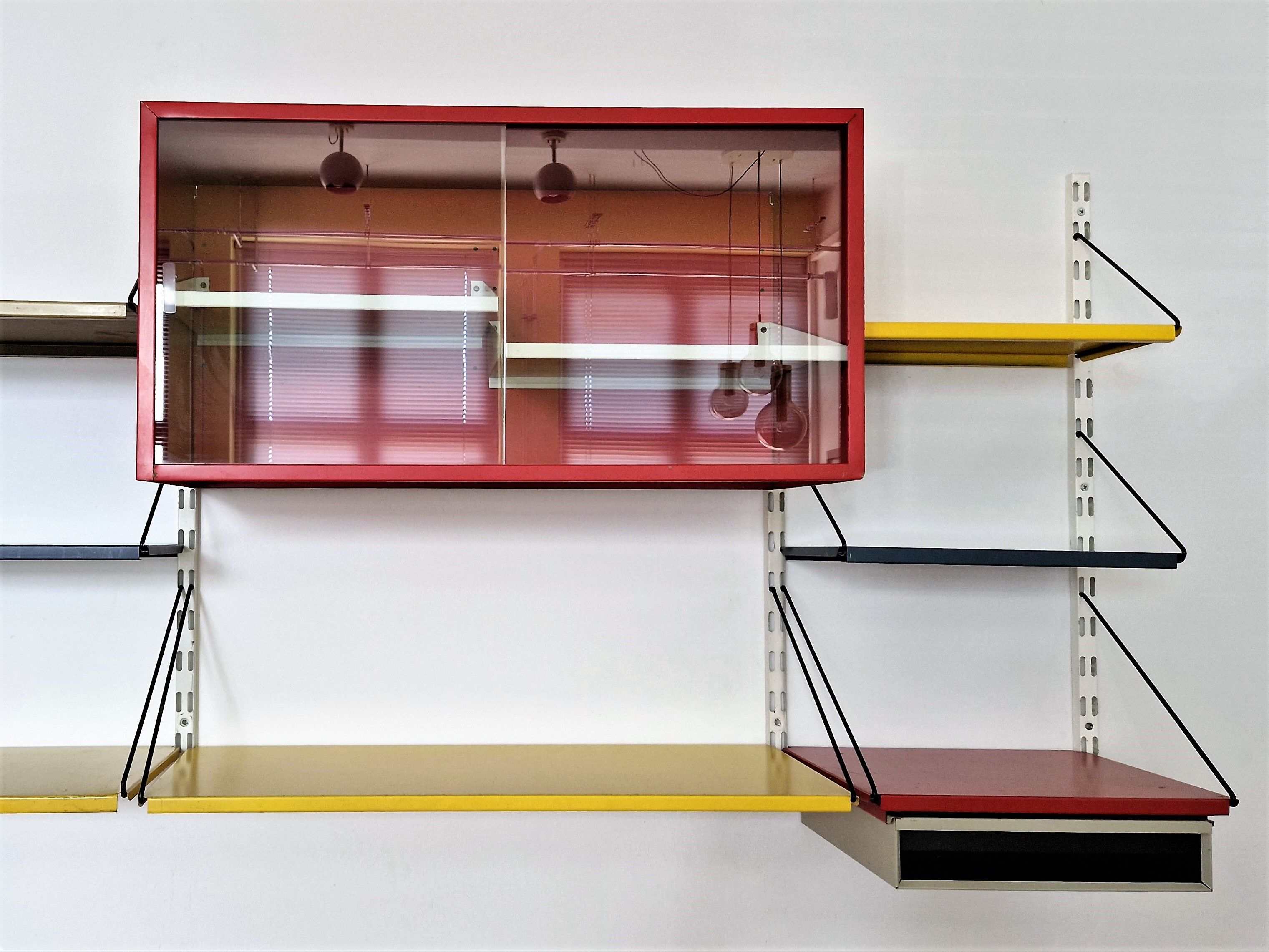 Dutch Wall Unit in Metal by Tjerk Rijenga for Pilastro, 1960s