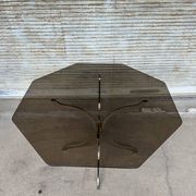 Smoked glass and chrome dining table, 1970s