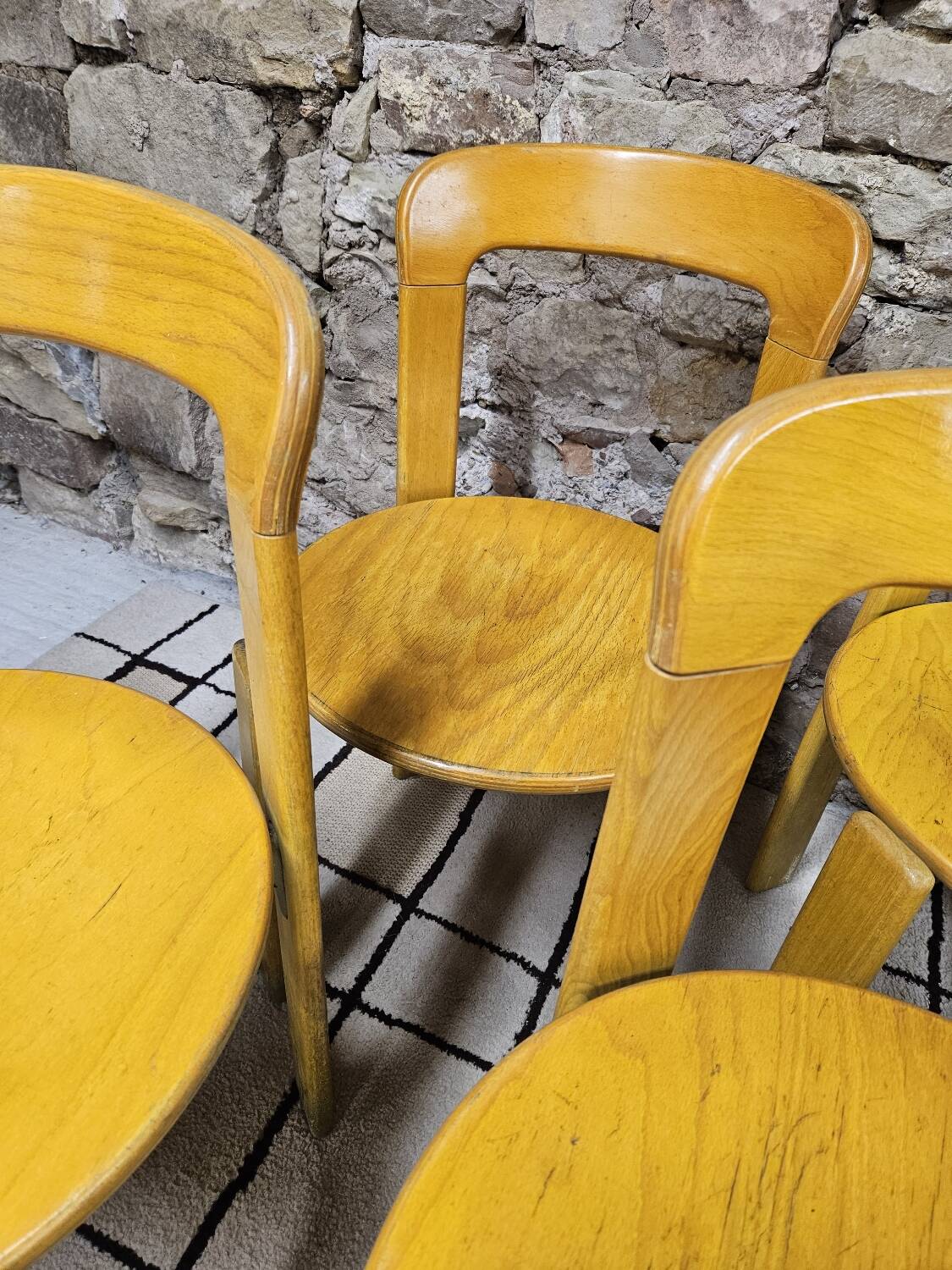 Lot of vintage bruno rey 1970" chairs