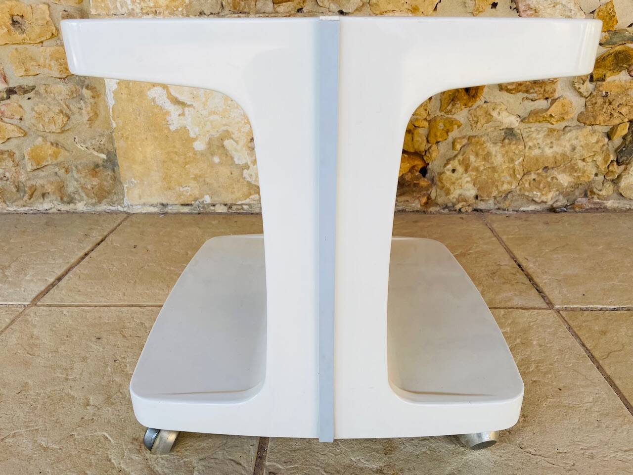 Table d'appoint Vintage sur roulettes avec rangement, édition Flair 1970s