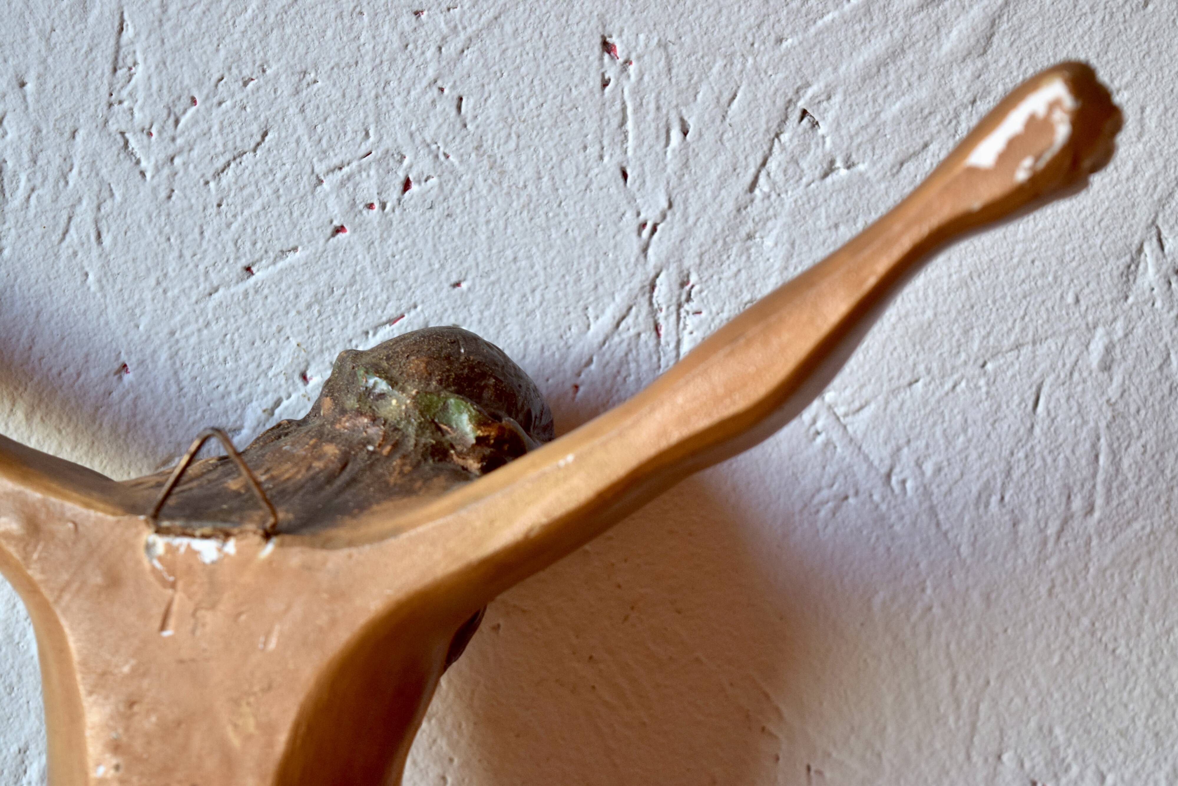 Plaster hanging icon - sculpture of Jesus in crucifixion position