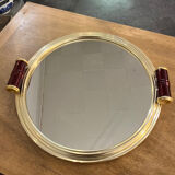 Golden mirror plateau Art Deco diameter 34cm