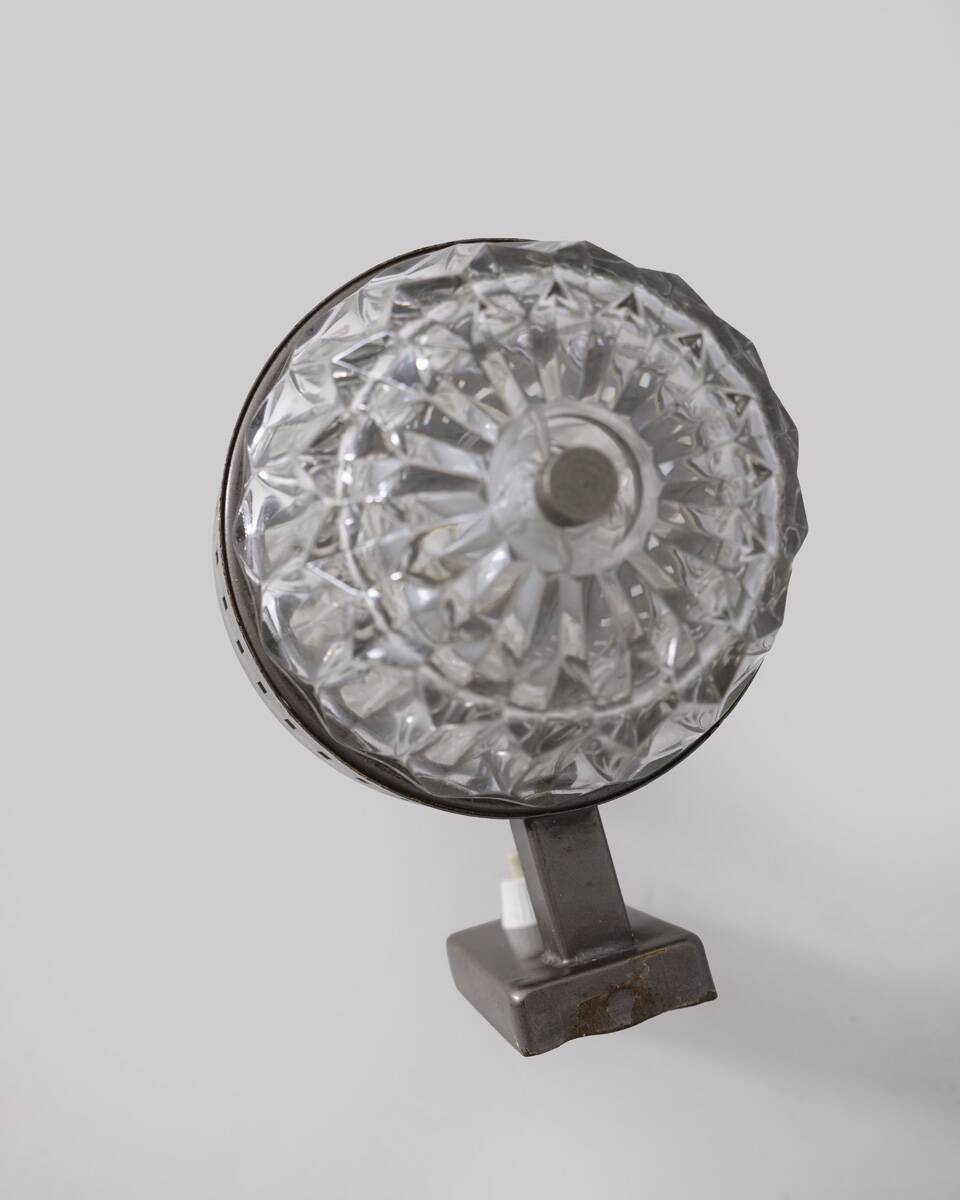 Pair of vintage 1960s wall lamps in metal and crystal, Italian design