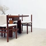 Set of six boucle dining chairs