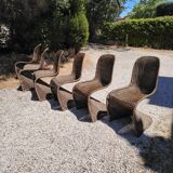 6 vintage rattan chairs dlg Verner PANTON