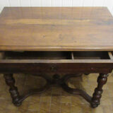 Louis XIII desk table, walnut, Swiss model.