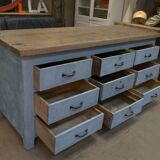 Original 1950s gray patinated 9-drawer craft cabinet