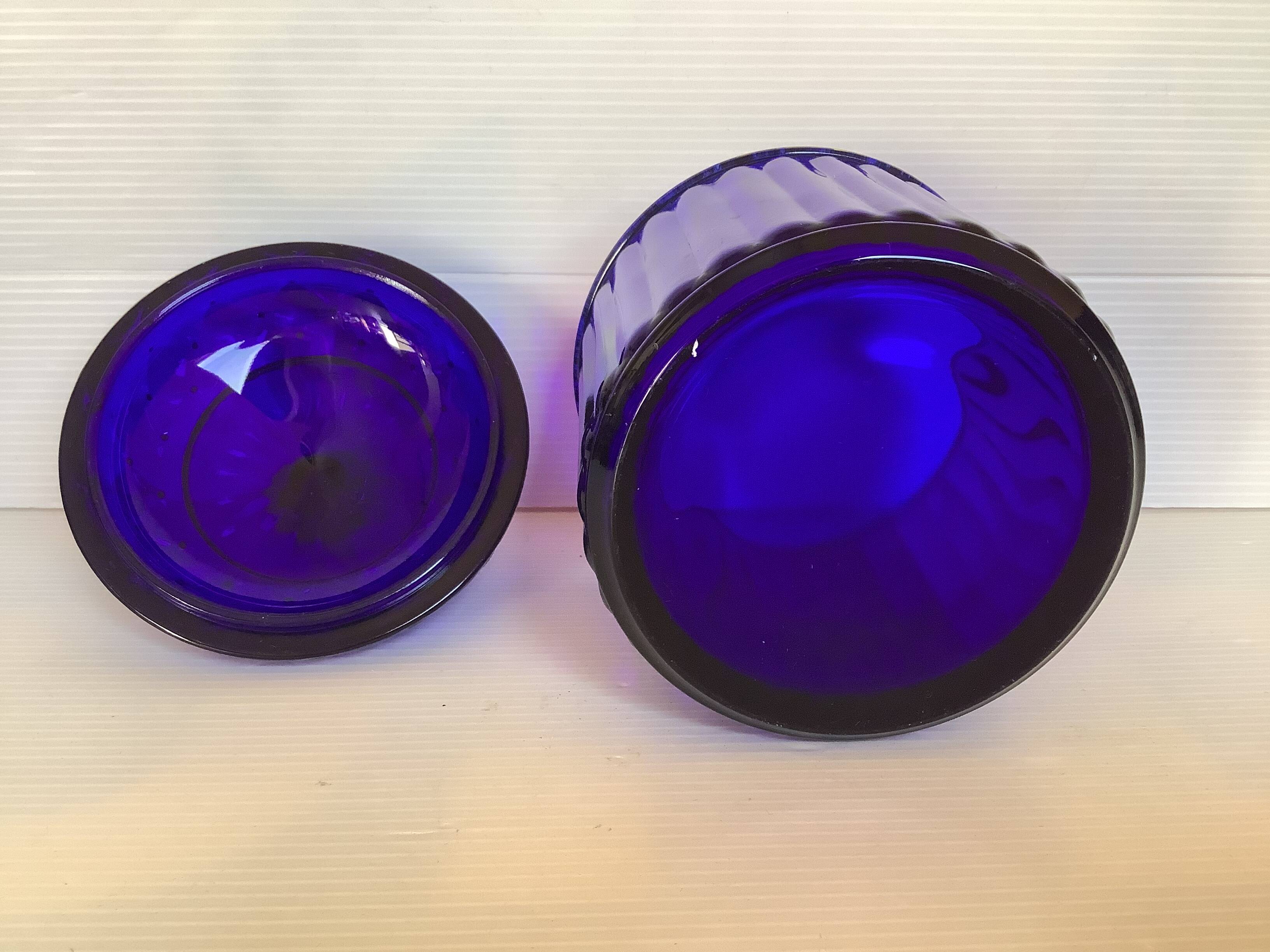 Cobalt blue and gold pot box