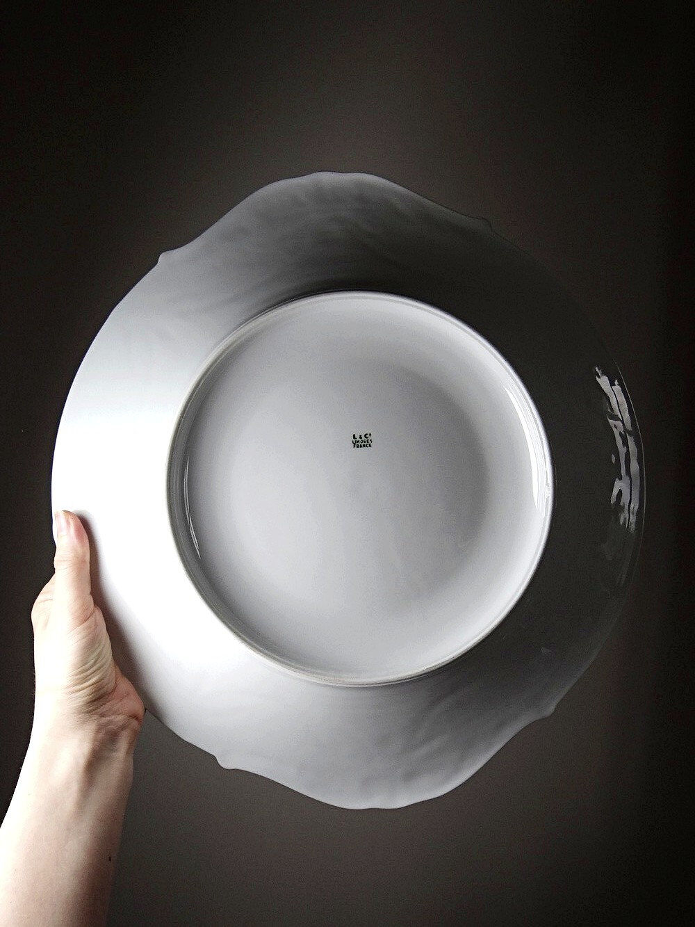 Very large centrepiece dish Lafarge & Co Limoges porcelain vintage