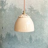 Beige ceramic lamp and decorative bowl