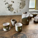 Ensemble céramique anthropomorphe théière, tasses et bol
