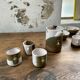 Anthropomorphic ceramic teapot, cups and bowl set