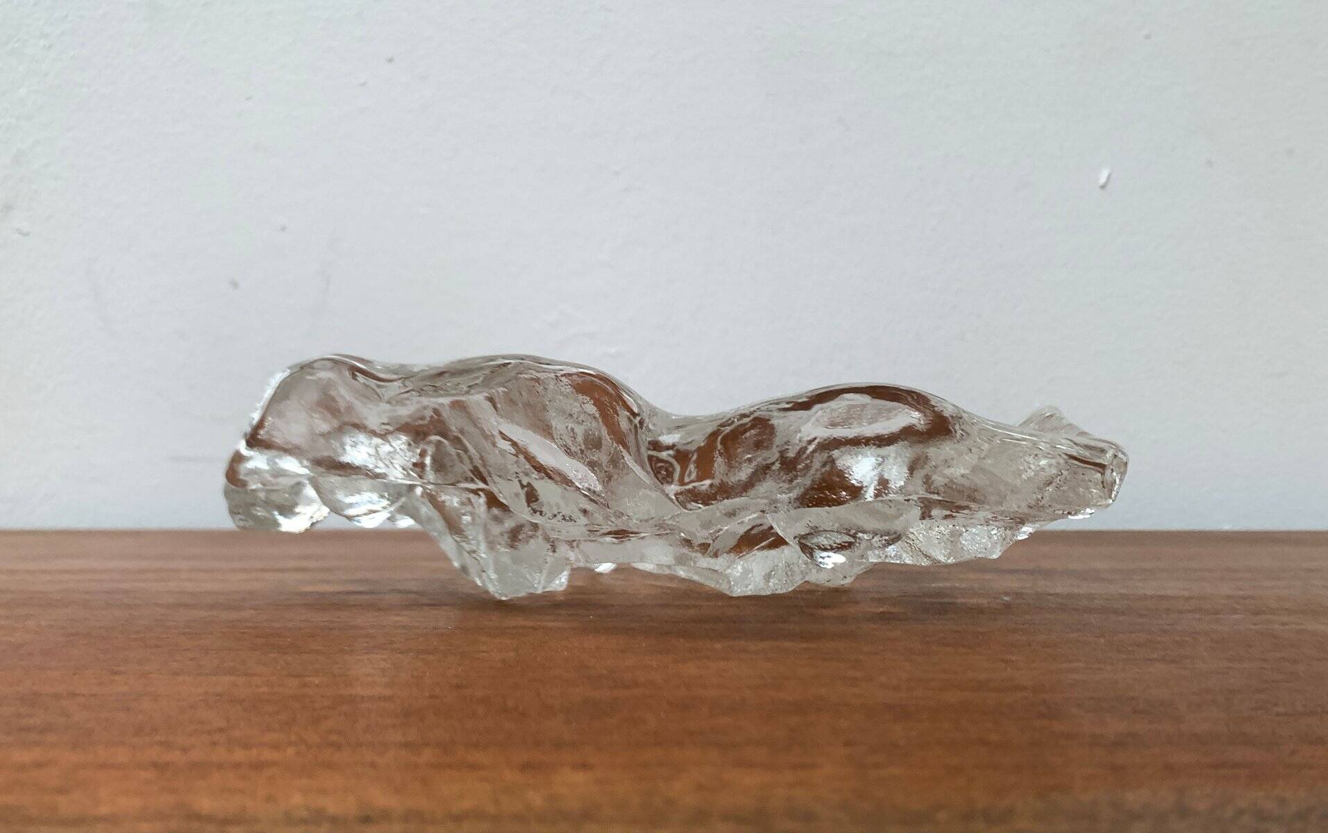 Frosted glass bowl with snail patterns, 1960s.