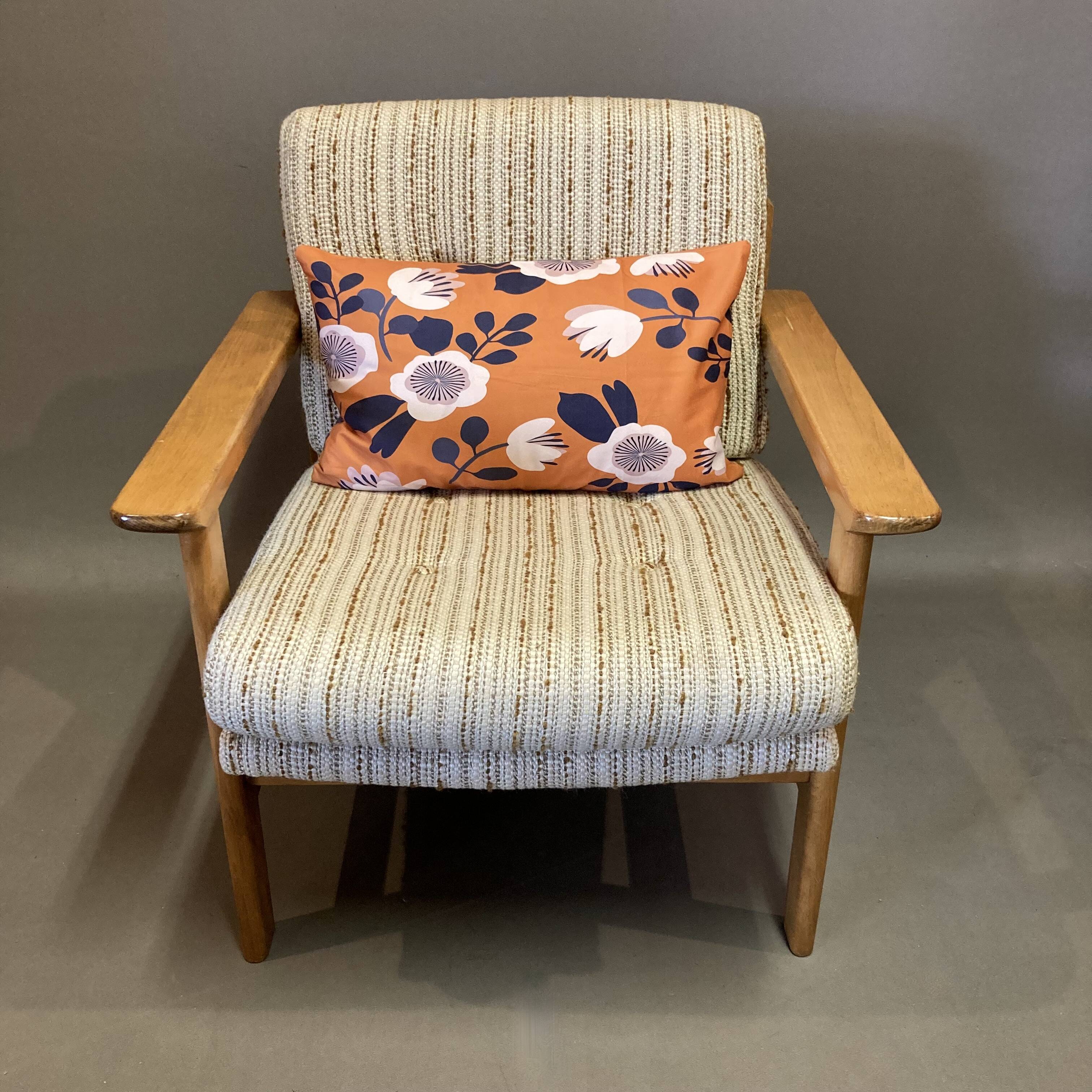 Scandinavian design wool armchair 1950.