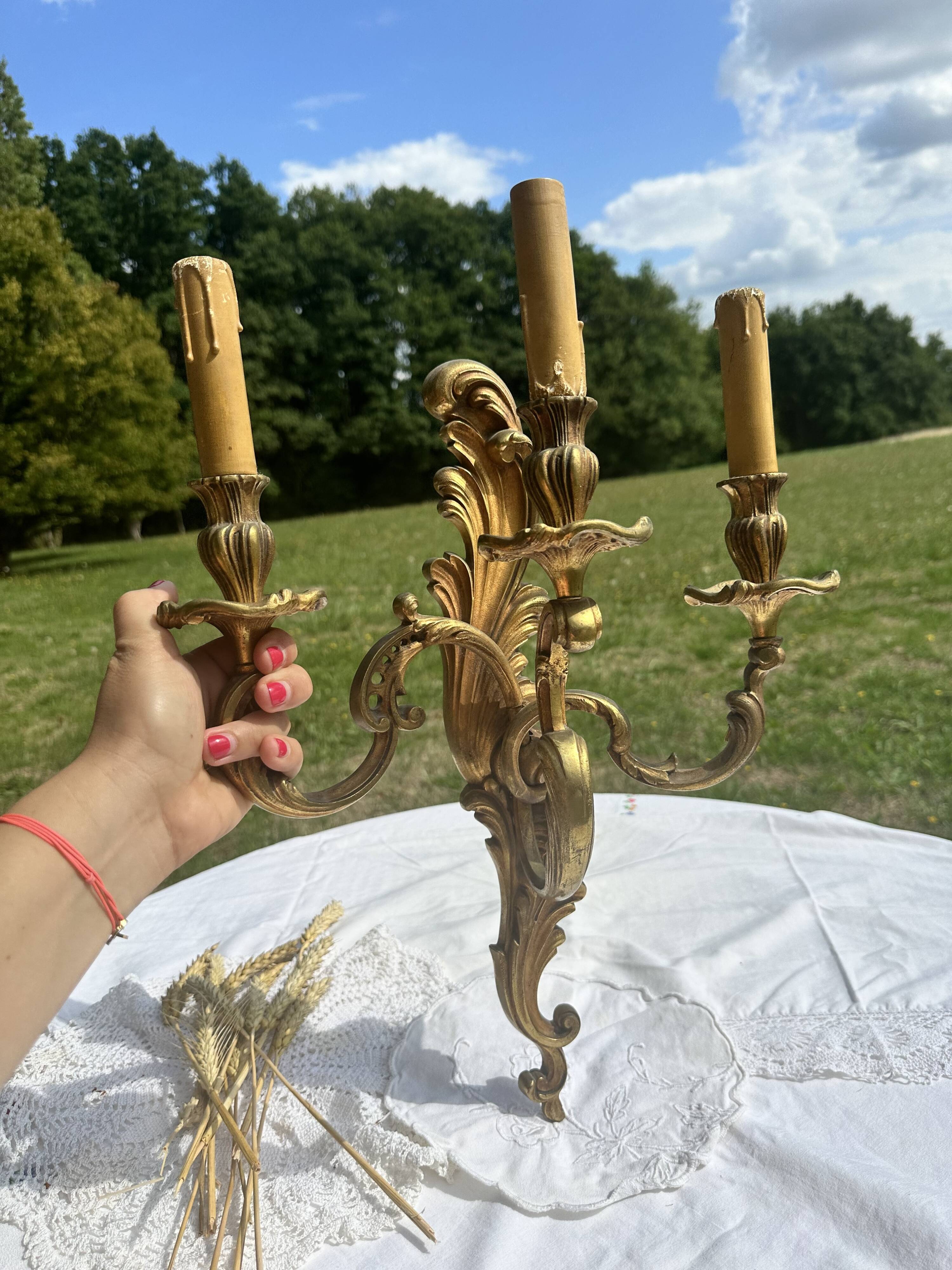 Magnificent 19th Century Louis XV Style Gilt Bronze Wall Candle Holder