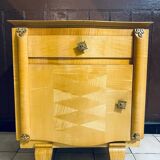 1950s Art Deco bedside table with inlaid mirror