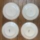 Lot de 4 assiettes à dessert Digoin, motif roses bleues au pochoir