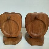 Ten Scandinavian teak wood coasters