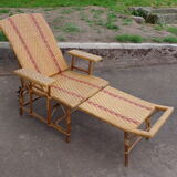 Wicker chaise longue
