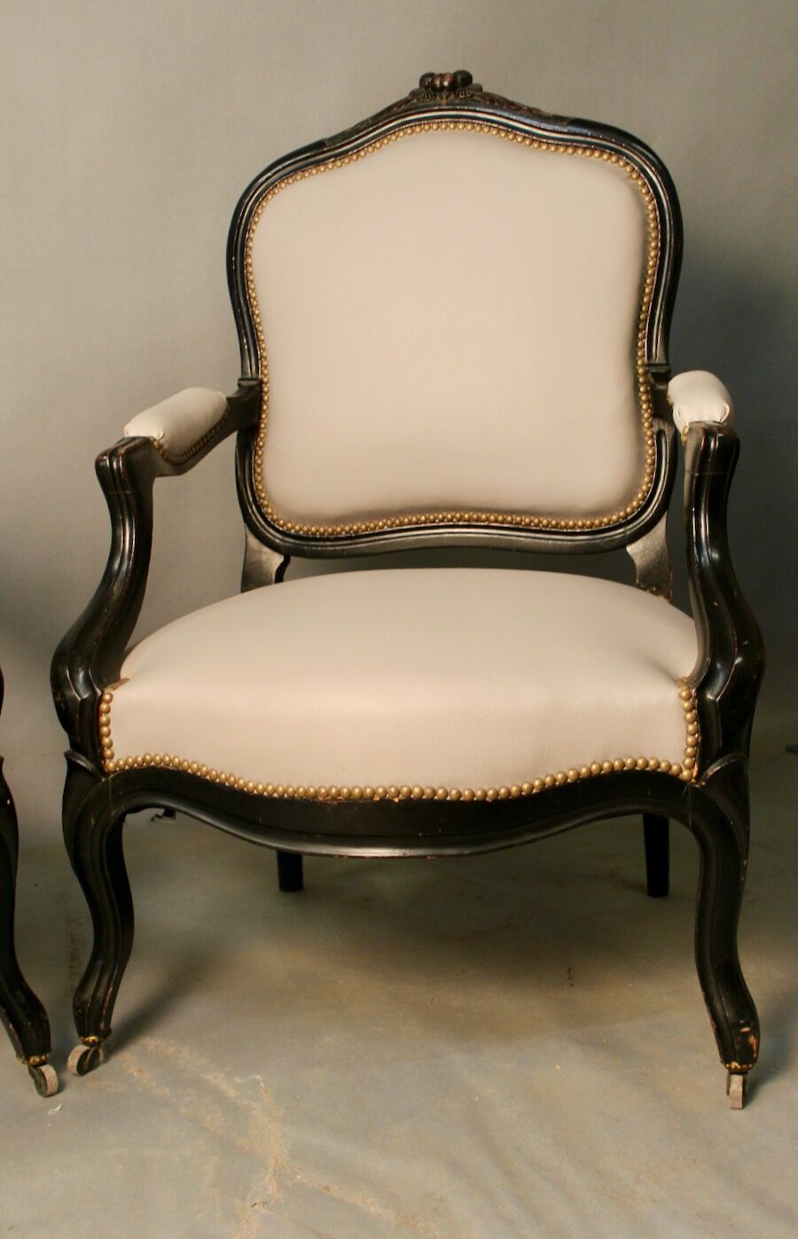 Pair of Convertible Armchairs Louis XV Style Pear Blackened Napoleon III