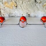 Space Age Chrome and Wood Wall Coat Rack 1970s