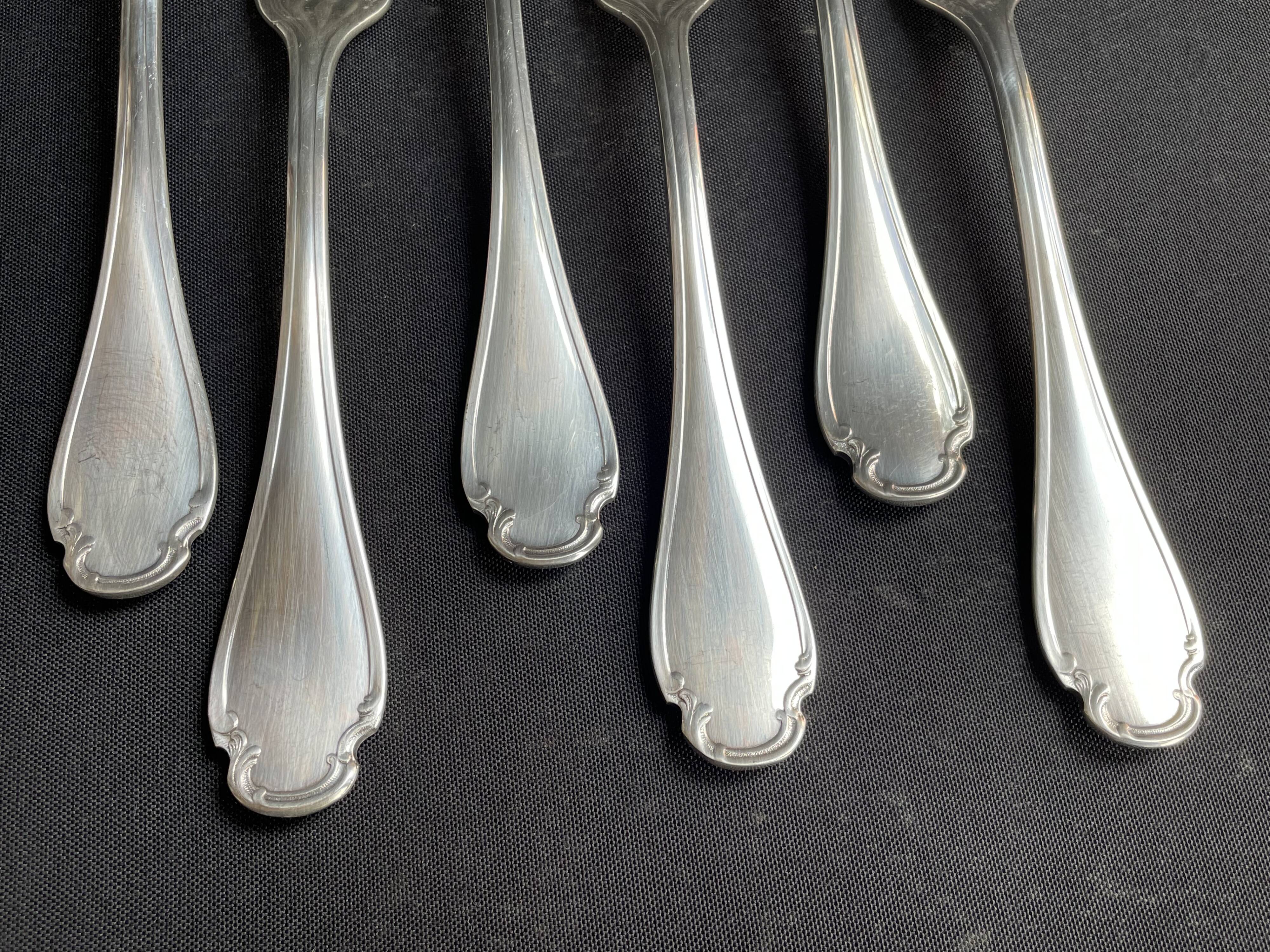 6 christofle pompadour table forks