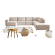 Canapé d'angle modulable xl bobochic nihad velours côtelé beige. très bon é