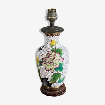 Antique lamp foot in cloisonné enamel