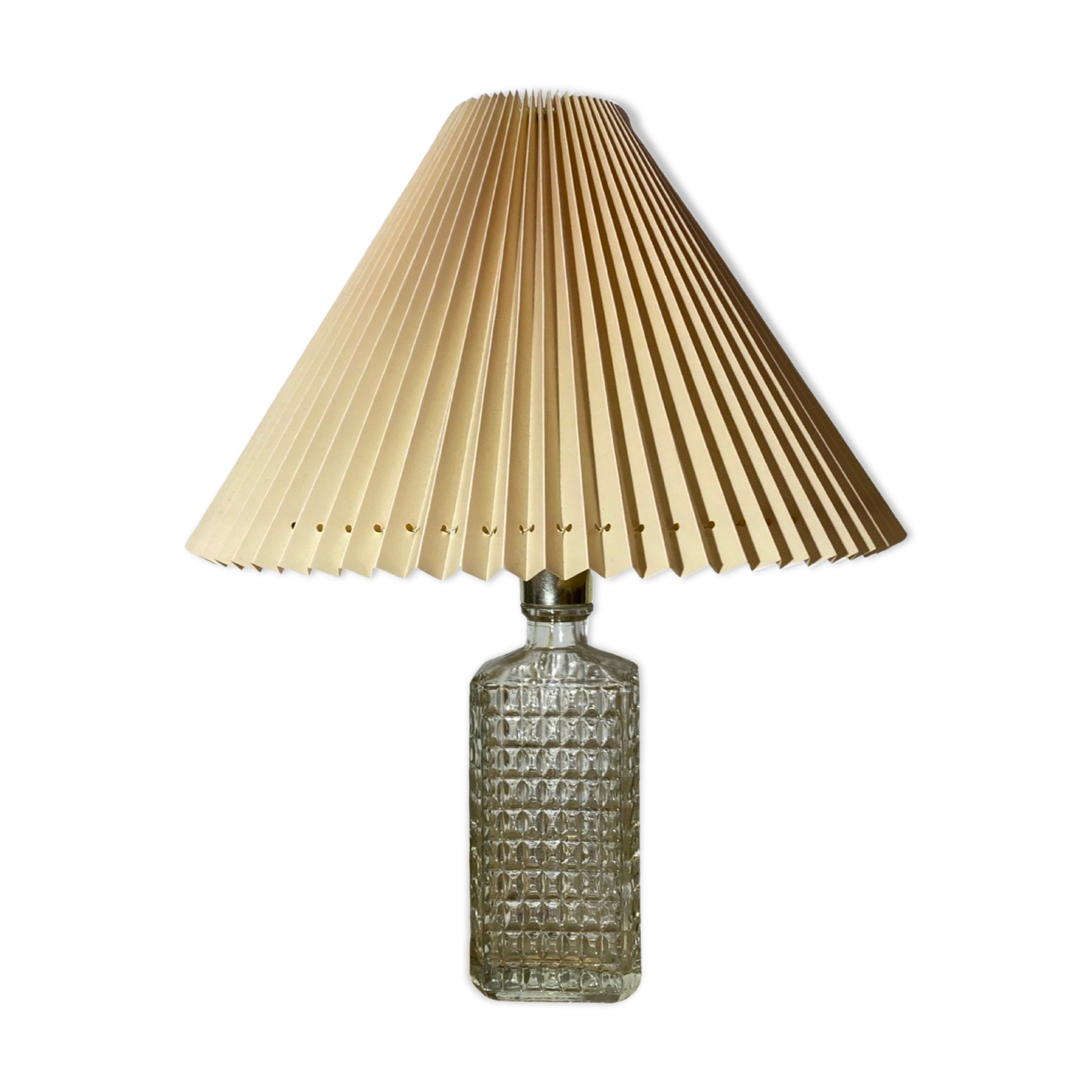 Vintage GLASS Table Light | Beautiful Mid Century Designer Lamp From Norway Including Lampshade