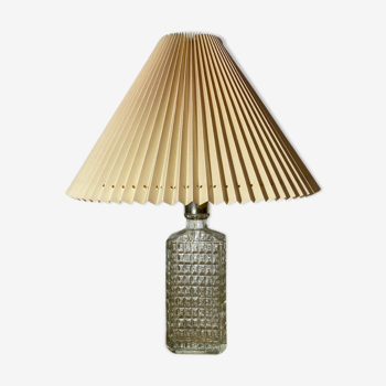 Vintage GLASS Table Light | Beautiful Mid Century Designer Lamp From Norway Including Lampshade