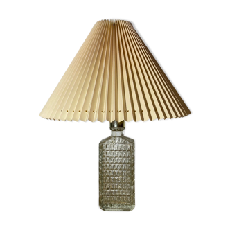 Vintage GLASS Table Light | Beautiful Mid Century Designer Lamp From Norway Including Lampshade