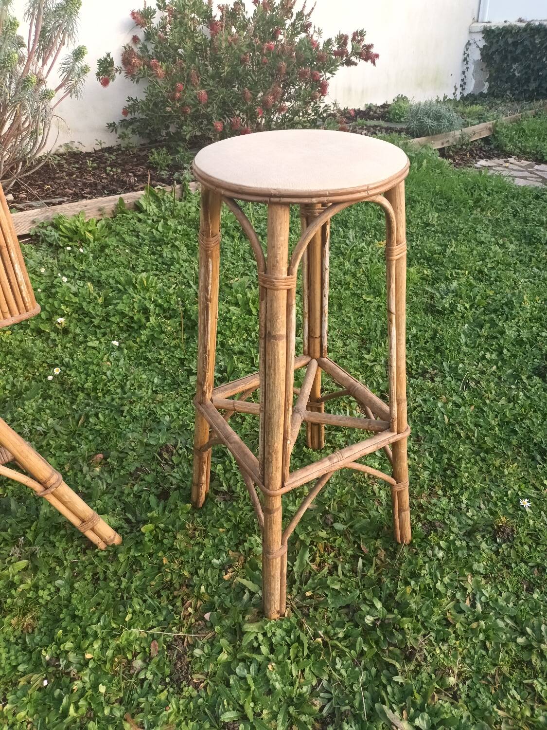 Bar en rotin vintage