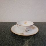 Tea or coffee service in white and gold Limoges porcelain "PL" (Limousine Porcelain)