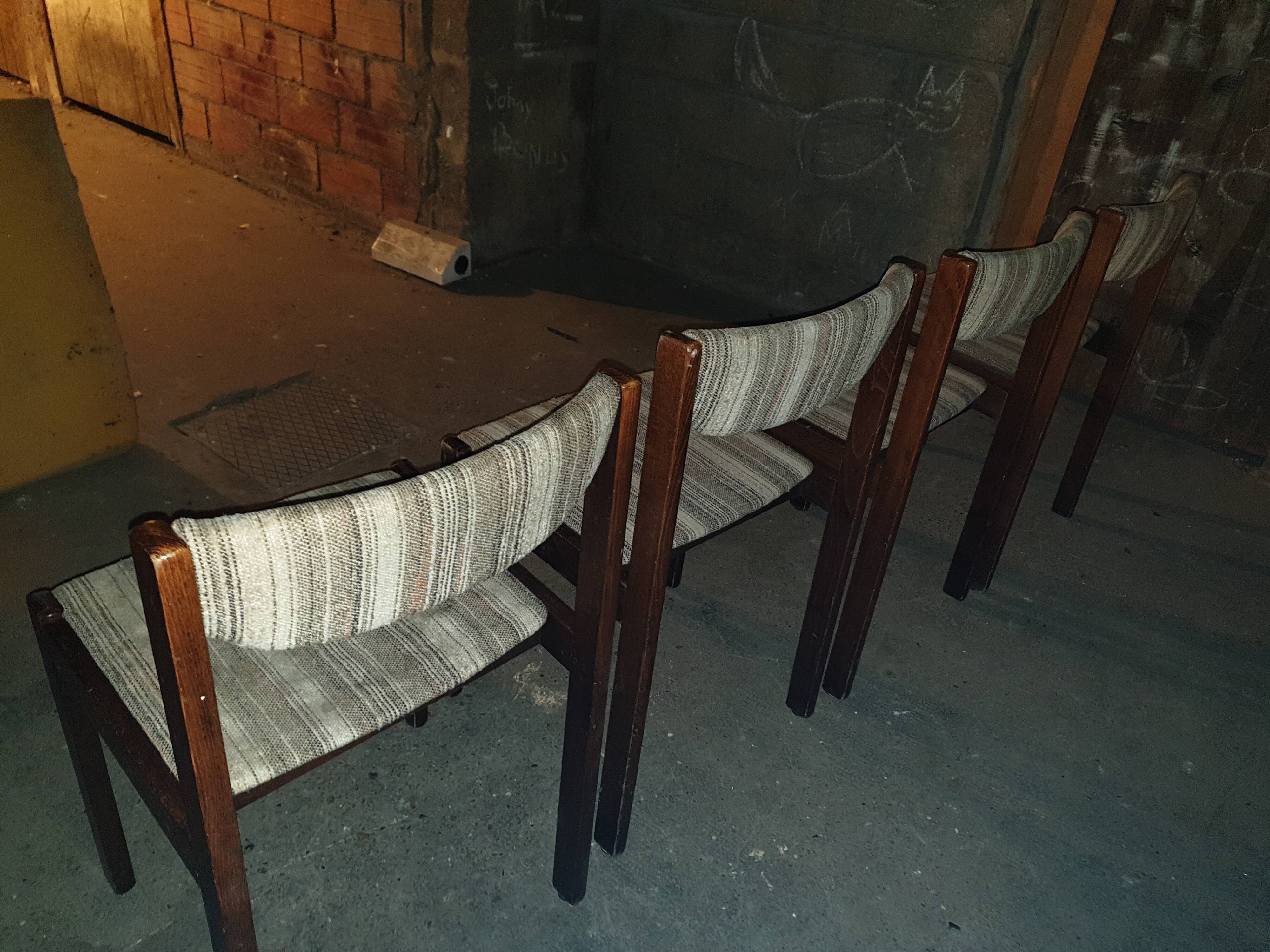 Denmark, 1980, set of 4 curly wool chairs