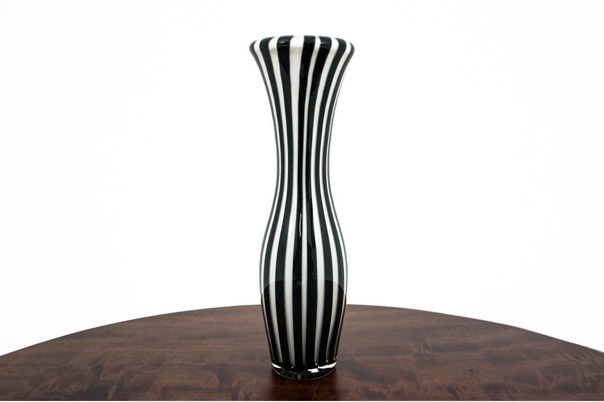 Black and white zebra vase, Leonardo, Italy, 1980s