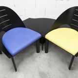 Set of 2 armchairs and coffee table designed by Patrice Bonneau, Genexco edition, 19