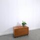 Vintage teak Danish chest with a lid on wheels, toy chest.