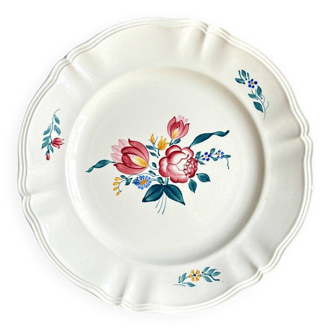 Plat rond Digoin Sarreguemines en faïence, service "Yann"
