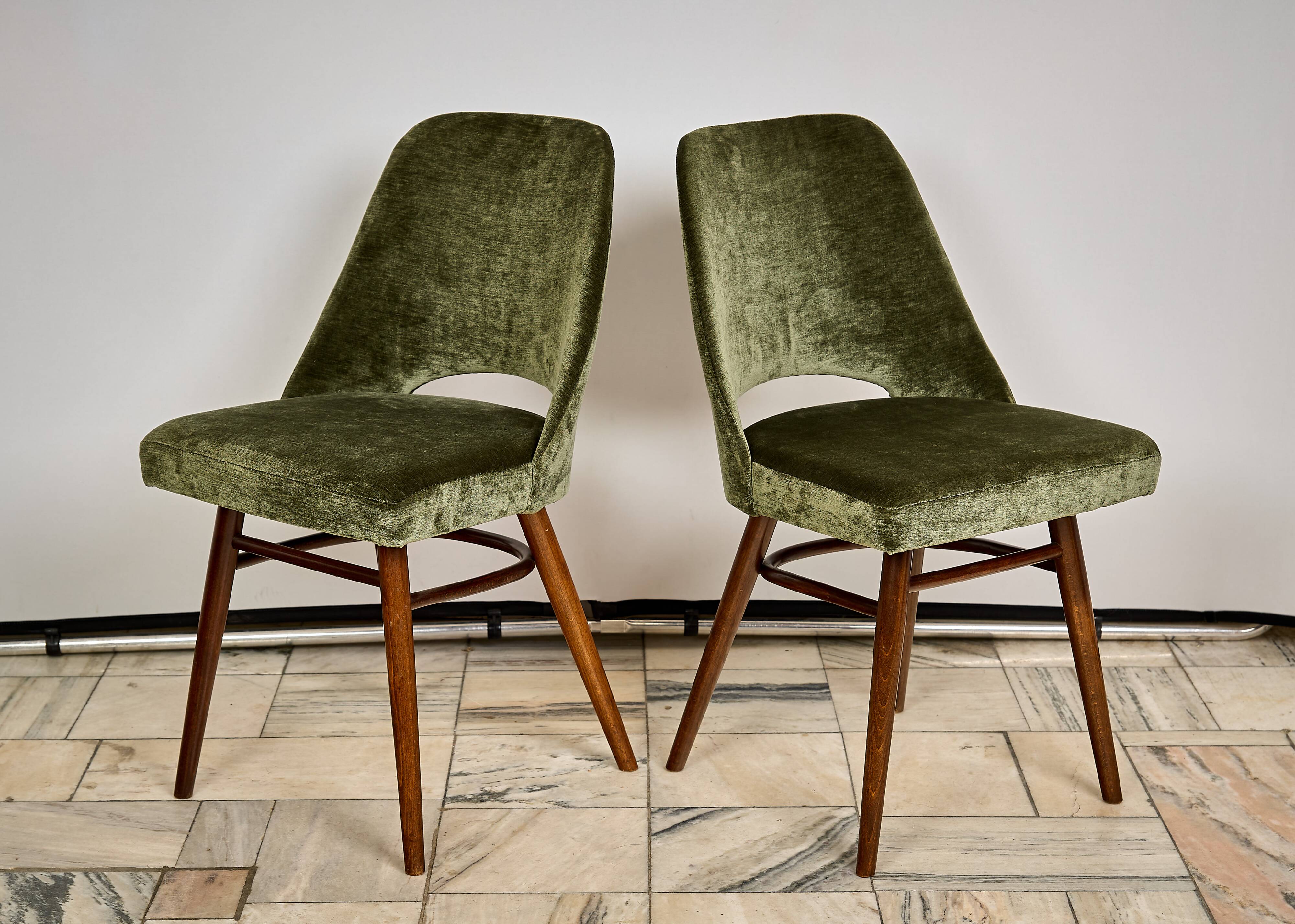 Set of four chairs designed by Radomir Hoffman, TON Czechoslovakia, 1960s.